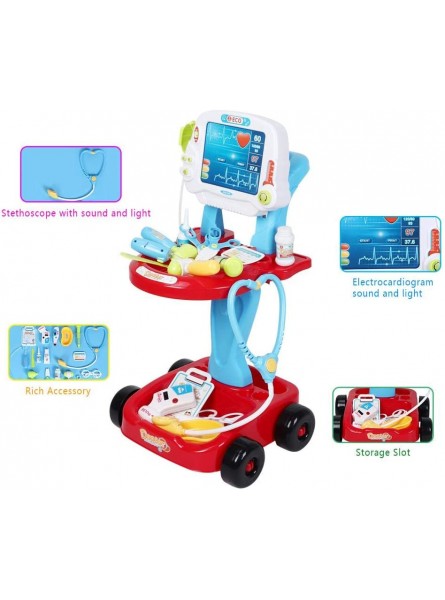 Atyhao Kids Pretend Play Kit 17 Stück Kinder Simulation Toy Doctor Play Set Cart mit elektrischer Simulation[17 Stück] Arztköfferchen - B0871LVMTG