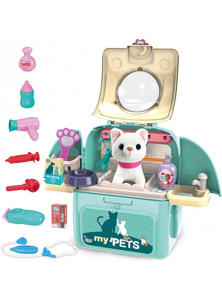 Gifts2U Katzen Tierarzt Spielzeug für Kinder Doktor Cosplay Sets um Mädchen zu erziehen sich um Haustiere zu kümmern Spielzeugkatzen können singen geeignet für 3 4 5 6 Jährige - B08C57NSG3