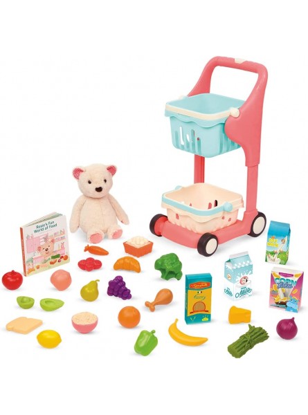 B. toys Einkaufswagen für Kinder mit Spielzeug Einkaufskorb Essen Kuscheltier Bilderbuch – Kinderküche Spielküche Kaufladen Zubehör ab 2 Jahre - B08SBFJH3J