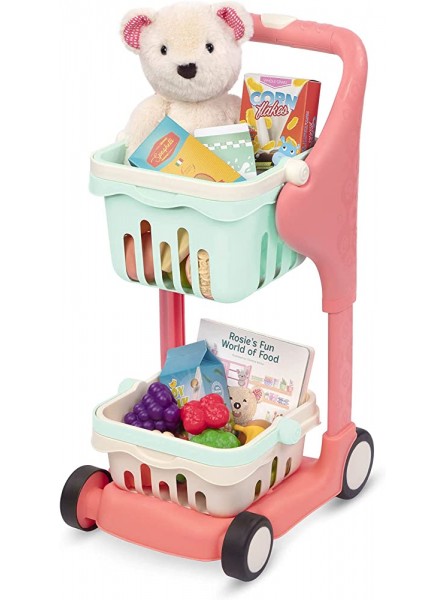 B. toys Einkaufswagen für Kinder mit Spielzeug Einkaufskorb Essen Kuscheltier Bilderbuch – Kinderküche Spielküche Kaufladen Zubehör ab 2 Jahre - B08SBFJH3J