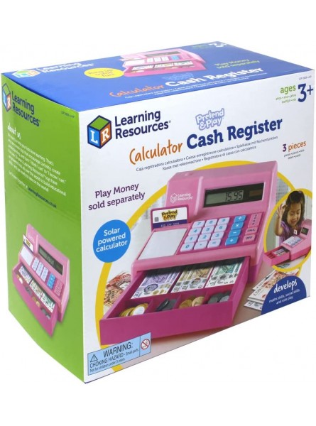 Learning Resources Pretend & Play Spielkasse mit Rechenfunktion in Pink Kaufladen-Kasse für Kinder Spielzeugkasse für Spielszenarien ab 3 Jahren -exklusiv - B09HKZ6WWX