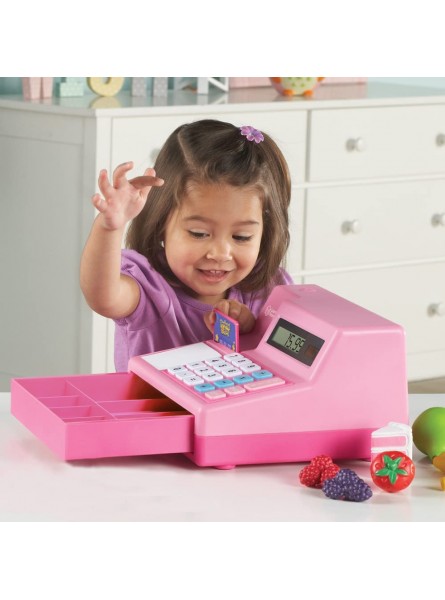 Learning Resources Pretend & Play Spielkasse mit Rechenfunktion in Pink Kaufladen-Kasse für Kinder Spielzeugkasse für Spielszenarien ab 3 Jahren -exklusiv - B09HKZ6WWX