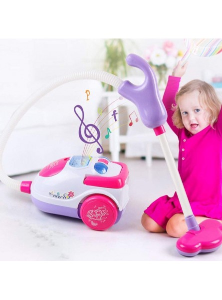 BSTCAR Kinder Spielzeug Staubsauger mit Musik und Licht Rosa Puppe Staubsauger Klein Elektrisches Spielzeug Geschenk für Mädchen - B097HF27XR