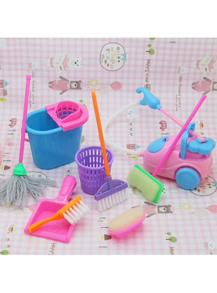 Obelunrp Haushaltsspielzeug 9pcs Haushalt das Spielzeugkit mit Staubsauger Reinigung von Mopp- und Besenspielzeugen Mini -Haushaltsreinigungswerkzeug Spielzeug für Mädchen Kinder - B0BJZFRY6Z