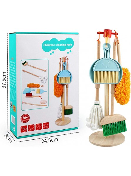 Sakamura Holz-Reinigungsspielzeug-Set Reinigungsspielzeug für Kleinkinder Rollenspiel Reinigungswerkzeuge Abnehmbares Reinigungswerkzeug für Kinder Haushaltsspielzeug Geschenk für Mädchen - B0BM1HMNMF