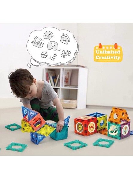 BINZKBB Magnetische Bausteine Magnet 110 Teile Konstruktion Bauen Blöcke Set,Montessori Spielzeug für Kinder ab 3 4 5 6 7 8+Jahre Alt,Ideales pädagogisches Spielzeug Mädchen Jungen Geschenk - B08R7MMCCK