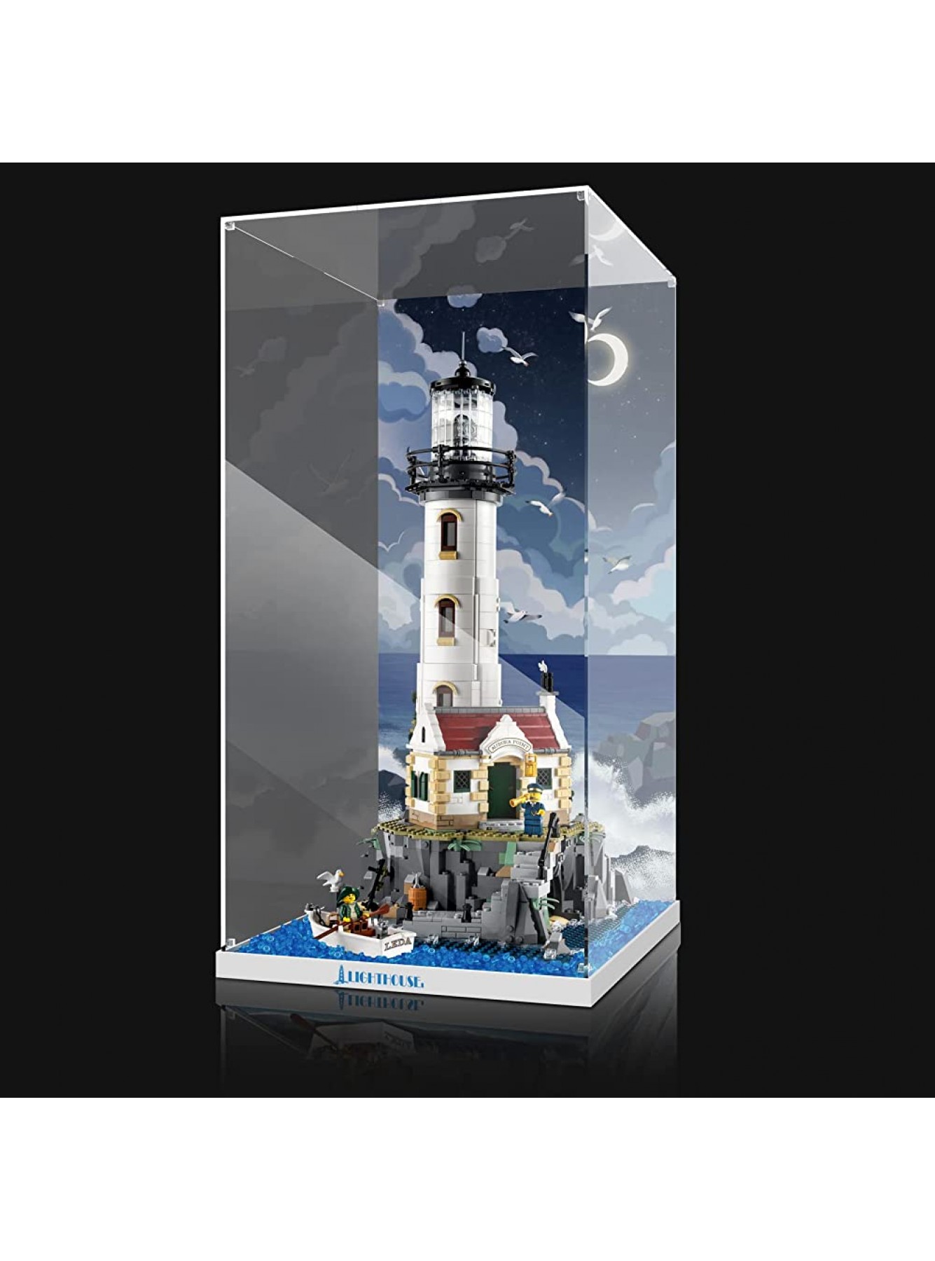 cooldac Acryl Vitrine Box für Lego Motorisierter Leuchtturm 21335 staubdicht Transparent Clear Display Box Vitrine Das Modell Nicht enthalten - B0BLH1H7WK