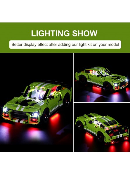 cooldac LED-Beleuchtungsset für Lego Technic Ford Mustang Shelby GT500 USB-Verbindungsbeleuchtungsset kompatibel mit Lego 42138 nur Lichter Keine Lego-Modelle - B09SB9F4YZ