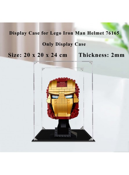 Hosdiy Acryl Vitrine Display Case Schaukasten für Lego Helm Iron Man 76165 Nur Vitrine Ohne Modell Set - B09BJVFKZ4
