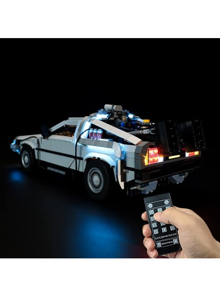 Hosdiy Fernbedienung LED Beleuchtung Set für Delorean DMC-12 Zurück in die Zukunft Modell Kompatibel mit Lego 10300 Led Licht Nur Beleuchtung Ohne Bausteine Modell Classic RC Beleuchtung - B0B35V5ZX5