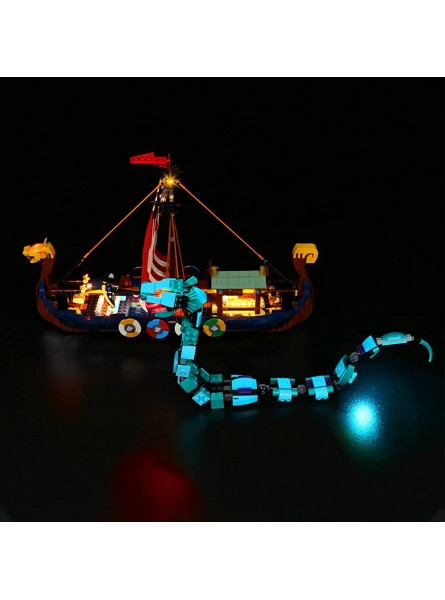 icuanuty LED Beleuchtungsset für Lego 31132 Creator 3in1 Wikingerschiff mit Midgardschlange Beleuchtung Licht Kompatibel mit Lego 31132 Lego-Modell Nicht Enthalten - B0B5ZVN9FL