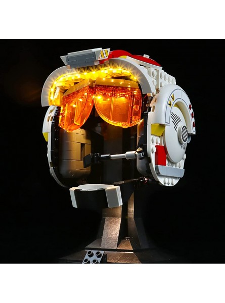 icuanuty LED Beleuchtungsset für Lego 75327 Star Wars Helm von Luke Skywalker Rot Fünf Beleuchtung Licht Kompatibel mit Lego 75327 Lego-Modell Nicht Enthalten - B09TW4N5DR