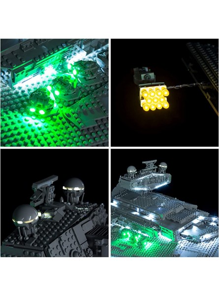 LODIY Fernbedienung Beleuchtung Licht Set mit Ton für Lego Imperialer Sternenzerstörer LED Beleuchtung für Lego 75252 Nicht Enthalten Lego Modell mit Sound Fernbedienung - B08W21N7ZX