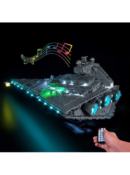 LODIY Fernbedienung Beleuchtung Licht Set mit Ton für Lego Imperialer Sternenzerstörer LED Beleuchtung für Lego 75252 Nicht Enthalten Lego Modell mit Sound Fernbedienung - B08W21N7ZX
