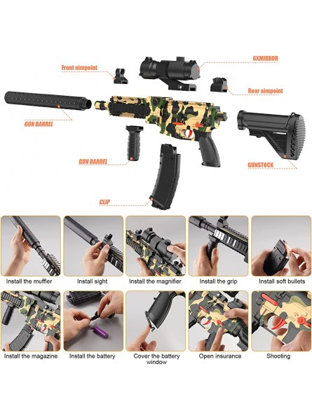BeaSaf Elektrisch Spielzeug Pistol Spielzeug Pistol mit 8 Clip Magazin Automatische Blaster für Nerf Pfeilen mit 100 Munition Für Kinder ab 6+ Jahren,Teenager Erwachsene - B09HGDHYJS