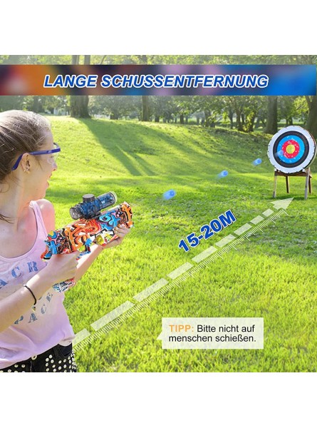 Gel Ball Blaster RenFox Elektrisches Outdoor Shooter Spielzeug mit Schutzbrille Gel Spielzeugpistole mit 15-20 M Reichweite Wasserperlen Pistole für 14 Jahre Teenager und Erwachsene - B0B5Z675H9