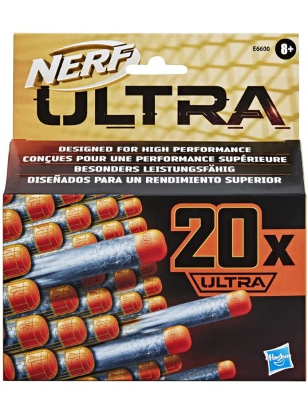 NERF Ultra 20-Dart Nachfüllpack enthält 20 offizielle NERF Ultra Darts nur mit NERF Ultra Blastern kompatibel E6600EU6 - B0829N86SD