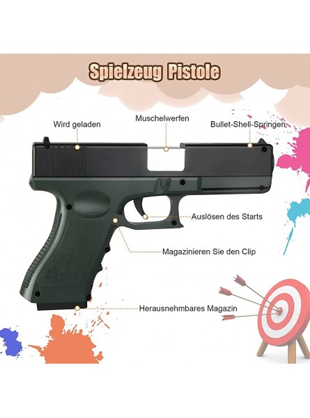 Tanibz Spielzeug Pistole,Soft Foam Bullet Blaster Toy manuelles Nachladen automatischer Auswurf von Bullet Cases für Lernspielzeug Pistolenmodell für 12+ Kindergeschenke - B0B8N4SGB7