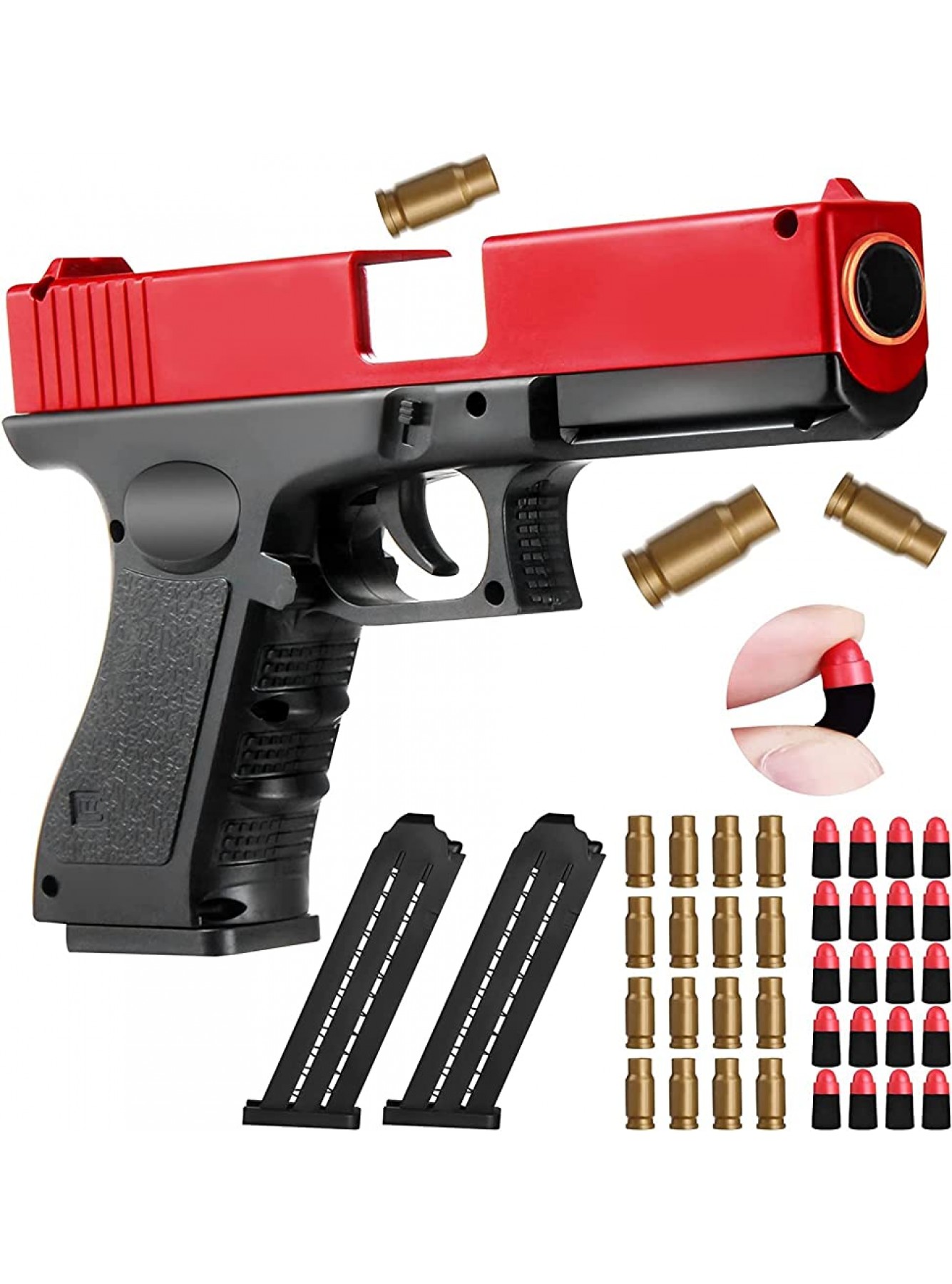 Tanibz Spielzeug Pistole,Soft Foam Bullet Blaster Toy manuelles Nachladen automatischer Auswurf von Bullet Cases für Lernspielzeug Pistolenmodell für 12+ Kindergeschenke - B0B8N4SGB7