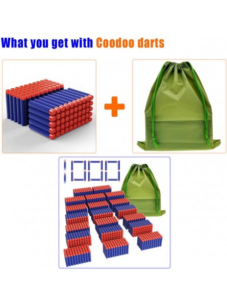 Coodoo Compatible Darts 1000 PCS Refill Pack Bullets for Nerf N-Strike Elite Series Blasters Toy Gun Blue with Storage Bag - B07F8NT11P