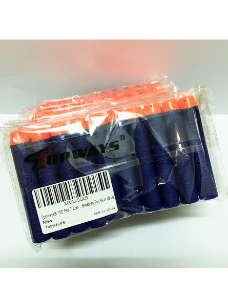 Topways® 100 Pcs 7.2cm Foam Dart Refill Bullet Strike Elite für Nerf Pfeile Pistole Gun Nerf N-Strike Elite Series Darts Blasters Spielzeugpistole  blau 100 Stück  - B01GYDLGFE