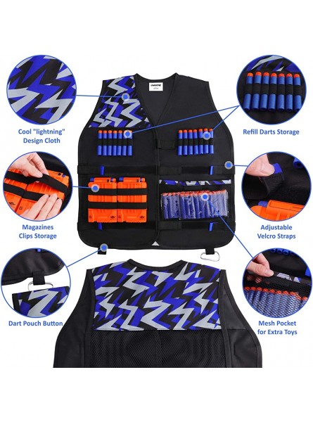 UWEAONTME DOTH Taktische Weste Jacke Set für Nerf Guns N-Strike Elite Serie Tactical Vest Kit Nerf Zubehör Set für Kinder Jungen Mädchen - B08ZYQXYSY