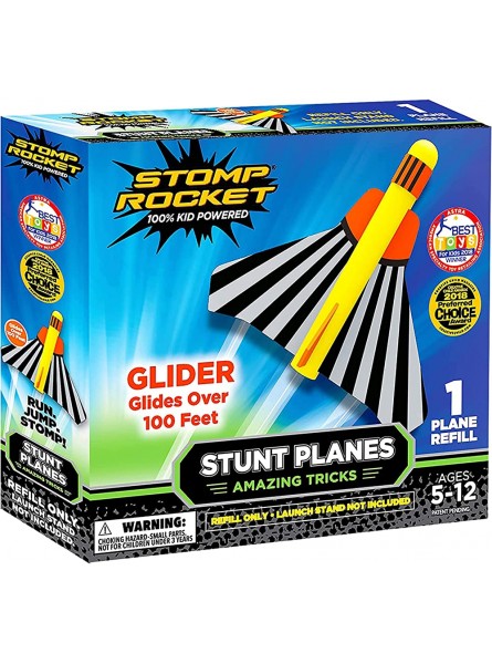 Ersatz Flugzeug für Stomp Rocket Original Stunt Planes – 1 Gleiter Flugzeug Nur Ersatzflugzeuge Startrampe Nicht enthalten - B07SV6T7QN