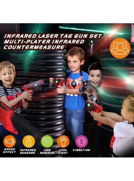 VATOS Infrarot Laser Tag Set 4 Active Infrarot-Pistole mit Westen 4 Spieler LaserTag-Blaster ür Kinder und Erwachsene Kinder-Spielzeug Innenraum im Freien - B07P2WLTTK