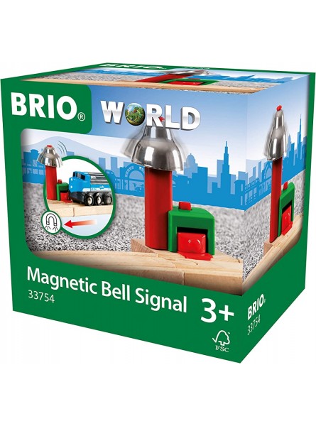Brio 33696 Langholzwagen & World 33754 Magnetisches Glockensignal – Eisenbahnzubehör Holzeisenbahn – Kleinkinderspielzeug empfohlen für Kinder ab 3 Jahren - B07PRKTX3B
