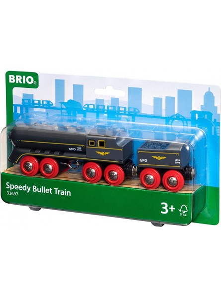BRIO Bahn 33697 Schwarzer Kugelblitz mit Kohlentender Multicolor Speedy Bullet Train 33697 - B002C01O88