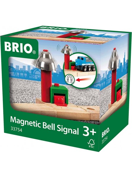 BRIO World 33754 Magnetisches Glockensignal – Eisenbahnzubehör Holzeisenbahn – Kleinkinderspielzeug empfohlen für Kinder ab 3 Jahren & World 33743 Ampel Stadtleben - B07PSPC7MN
