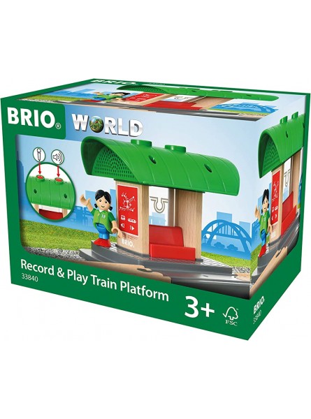 BRIO World 33840 Bahnhof mit Aufnahmefunktion Eisenbahnzubehör für die BRIO Holzeisenbahn Kleinkinderspielzeug empfohlen für Kinder ab 3 Jahren - B079M9VLV1