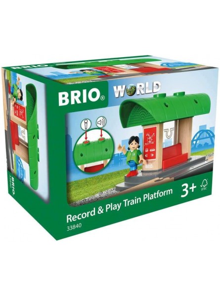 BRIO World 33840 Bahnhof mit Aufnahmefunktion Eisenbahnzubehör für die BRIO Holzeisenbahn Kleinkinderspielzeug empfohlen für Kinder ab 3 Jahren - B079M9VLV1