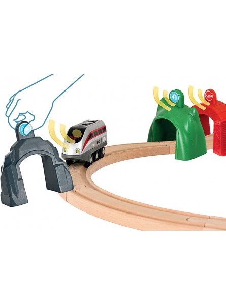 BRIO World 33873 Großes Smart Tech Reisezug Set – Elektrischer Zug & Fußgängerbrücke – Interaktives Spielzeug empfohlen & World 33772 Großes Schienensortiment 50 Teile – Schienen Set - B07PM7C2MG