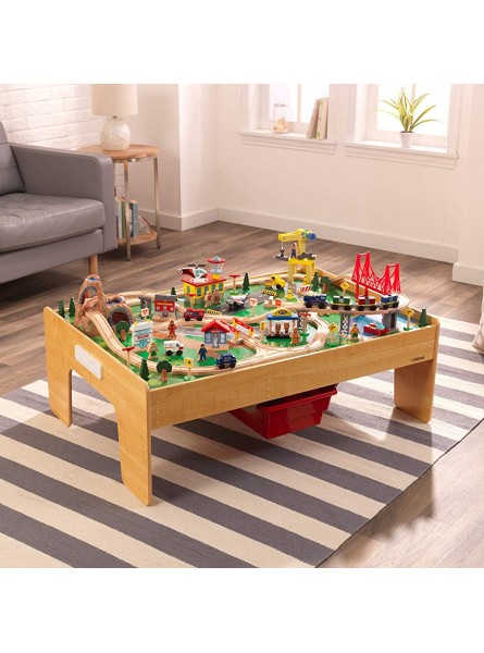 KidKraft 18025 Adventure Town Holzeisenbahn-Set & Spieltisch für Kinder mit EZ Kraft Assembly™ und 120 Spielteilen - B079QF8KYN