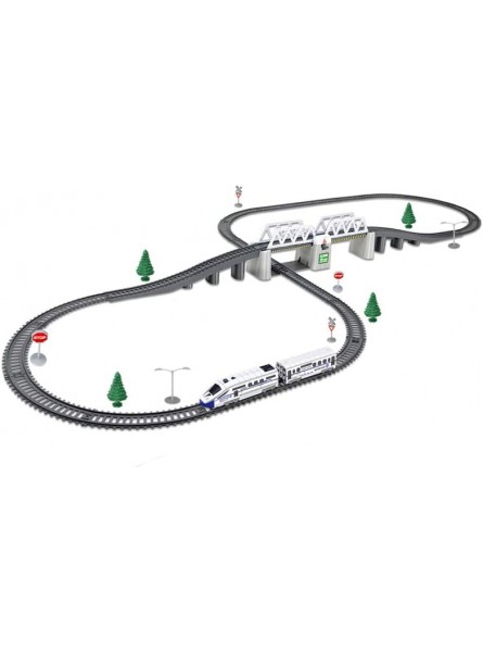 Kinderspur-Spielzeug-Eisenbahn-Eisenbahn-Eisenbahn-Trainer-Gleis-Railway-Modell-Pier-Tunnel-Auto-Track-Modell Color : Charging kit Size : 43 Piece Set - B09XLKCN18