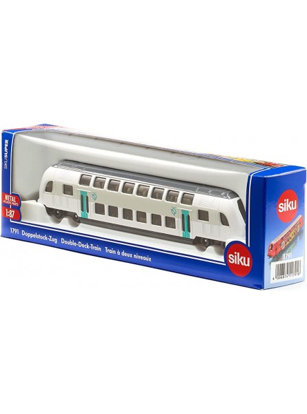 siku 1791001 Doppelstock-Zug RATP Frankreich 1:87 Metall Kunststoff Türkis Weiß Kompatibel mit anderen siku Spielzeugen - B084J7B8F9