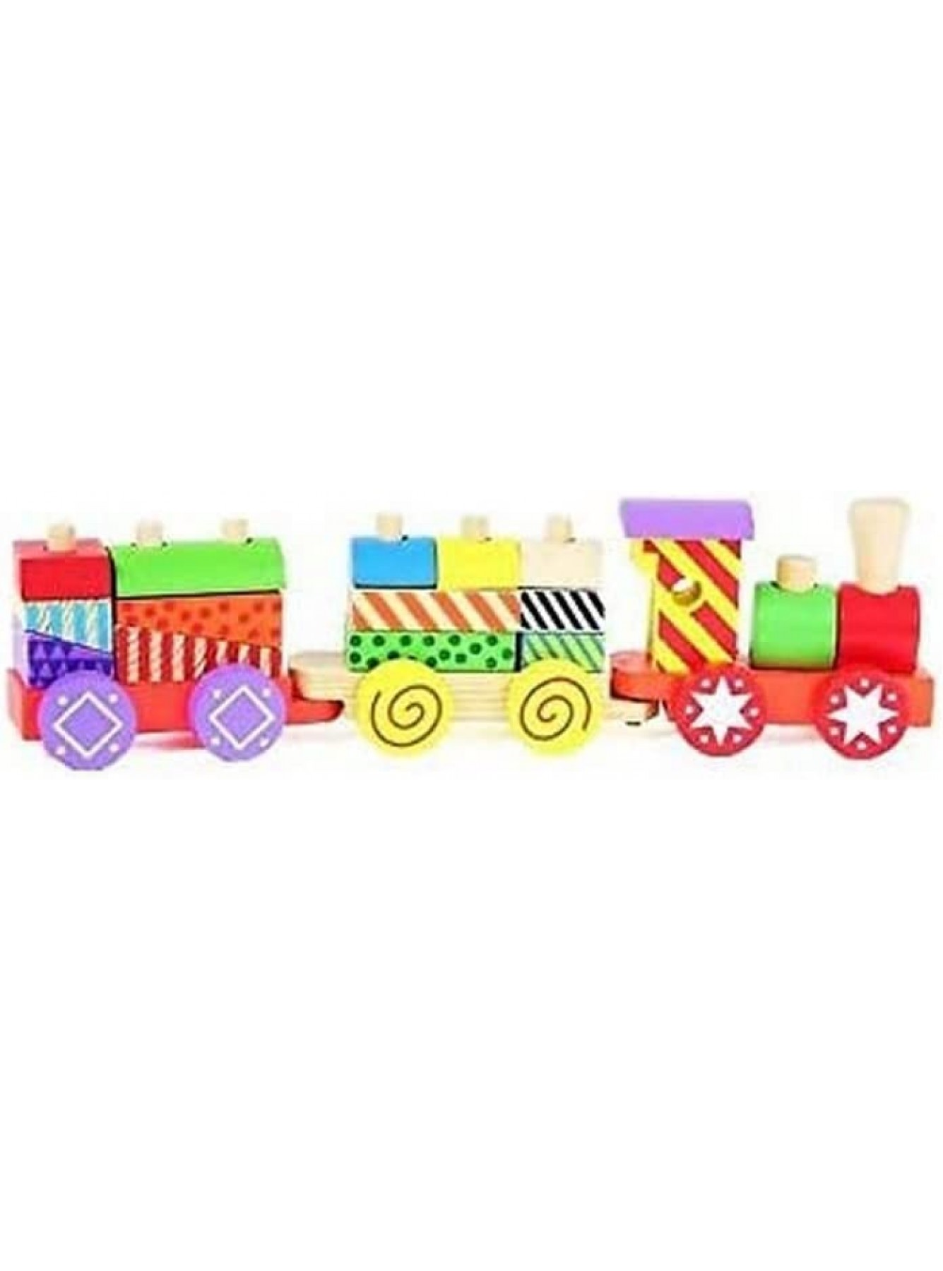 Van Manen 2Play Wood Holzzug mit Wagons Holzspielzeug Holzeisenbahn mit bunten Bauklötzen Spielzeug für Kinder 610063 Mehrfarbig - B06Y1J3P5L