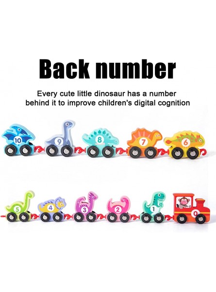 Wooden Colorful Dinosaur Number Train Toys Trackless Numbers Trains Toy 11 Pcs Train Cars Digital Toy Set Early Education Toy Train Sets Ideal Gifts for 3 Year Old Kids Toddler Boys and Girls - B09VGG5YNF