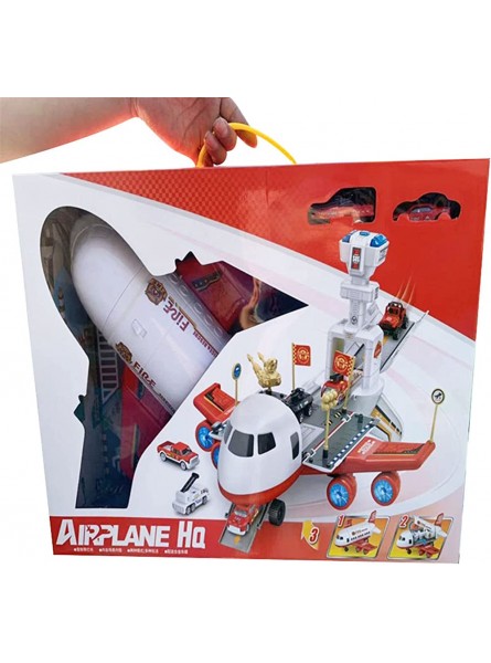 Qagazine Transport Flugzeug Transport Fracht Flugzeug Spielzeug Set mit LED und Musikflugzeug Spielzeug mit Fahrzeug Auto Spielzeug Konstruktionsspielzeug Geburtstagsgeschenk für Jungen und Mädchen - B09PH9C188