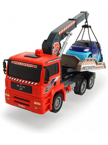 Dickie Toys Air Pump Crane Truck Abschleppauto mit Luftpumpfunktion pneumatisch beweglicher Kranarm mit Spielzeugauto zum Abschleppen 31 cm ab 4 Jahren - B00YH0DFHY
