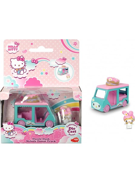 Dickie Toys Hello Kitty Dazzle Dash Melody Donut Spielzeugauto mit herausnehmbarer Figur Set aus Fahrzeug und Figur Fahrzeuglänge: 6 cm Figurgröße: 2,5 cm ab 3 Jahren - B081J96GVW