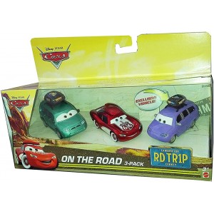 Disney Pixar Cars On The Road 3 Pack Cruisin' Lightning McQueen Van Mini with Luggage Carrier - B072L7K57G