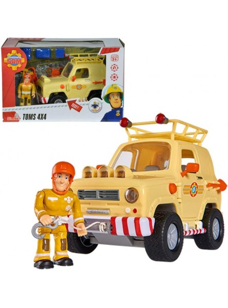 Feuerwehrmann Sam Fahrzeug Tom's 4x4 Geländewagen mit Licht & Figur Sam - B06XBZW7DR