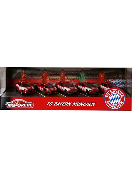 Majorette FC Bayern München 5er Geschenkset – Spielzeugautos aus Metall mit Stickerbogen offizieller Fanartikel für Kinder ab 3 Jahren Rot - B00170SHPW