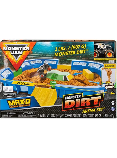 Monster Jam Monster Dirt Arena riesiges Spielset mit Monster Dirt Sand und exklusivem Truck Maßstab 1:64 - B07PCBR3X9