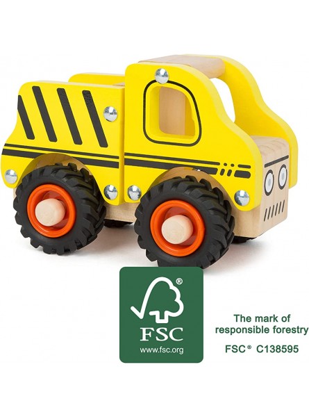 small foot Baufahrzeug aus Holz mit Ladefläche und gummierten Rädern für Kinder ab 18 Monaten 11096 Spielzeug Gelb - B07GWS29YS