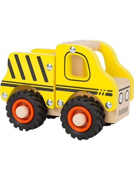 small foot Baufahrzeug aus Holz mit Ladefläche und gummierten Rädern für Kinder ab 18 Monaten 11096 Spielzeug Gelb - B07GWS29YS