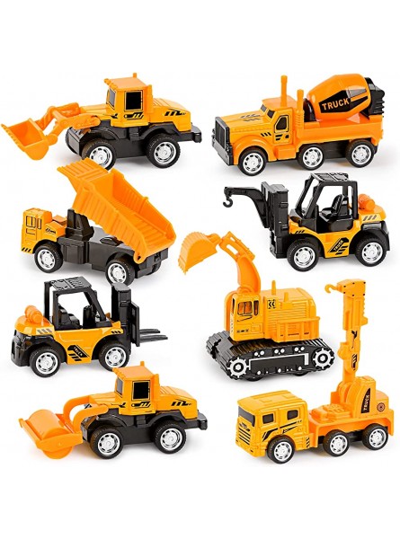 Vanplay Kinderspielzeug ab 3 4 5 Jahre Junge Bagger Baustellenfahrzeuge Kinder Metall Zurückziehen Klein Auto Spielzeug Geschenke für Jungen Mädchen 8Stk - B07WTBTQXN