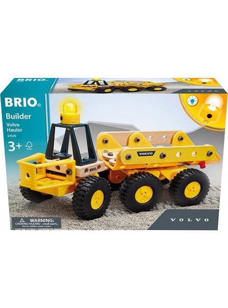 BRIO Builder 34599 Volvo Muldenkipper Starkes Baufahrzeug mit kippbarer Ladefläche Knicklenkung und Lichtmodul Empfohlen für Kinder ab 3 Jahren - B09TPT5BPW